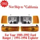 New Headlight Kit For 89-92 Ford Ranger Left & Right With bulbs Below Headlight