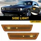 2X Amber Lens Front Bumper Side Marker Light Housings For 08-14 Dodge Challenger