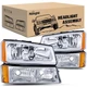 Headlight Assembly for 2003 2004 2005 2006 Chevy Silverado Avalanche 1500 1500HD
