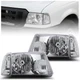 For 2001-2011 Ford Ranger Chrome Housing Headlights Assembly Clear Corner Lamps
