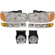 Headlight Parking Fog Driving Light Lamp LH RH Set of 6 for GMC Sierra New