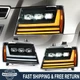 Fit For 2007-2014 Chevy Avalanche/Suburban/Tahoe Headlights Headlamps Pair