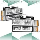 Fits 94-00 GMC C/K Yukon/Suburban F-LED DRL Headlight Turn Signal Lamp Chrome