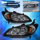For 04-05 Honda Civic 2/4DR Replacement Headlights Lamps Left+Right Black Amber