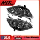 Headlight Assembly Halogen For 04-2005 Honda Civic Black Housing Clear Corner