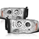 Fits 2002-2005 Dodge Ram 1500 2500 3500 Led Halo Projector Headlights Left+Right