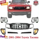 Front Grille Assembly Kit 7pcs For 2001-2004 Toyota Tacoma with Headlight Filler