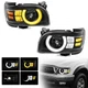 LED DRL Turn Signal Headlights For 2001-2004 Toyota Tacoma Halogen Projector L+R