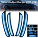 4x Smoked Side Bumper Marker Light Dynamic Blue LED For Dodge Charger 2015-2023