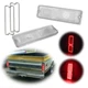 Pair Clear Tail Lights Red LEDs for 1967-1972 Chevy / GMC Fleetside Pickup Truck