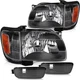 Pair Headlights Black For Toyota Tacoma 2001 2002 2003 2004 Replacement