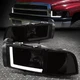 [LED L-TUBE DRL] FOR 94-02 DODGE RAM 1500 2500 3500 HEADLIGHT LAMPS BLACK/SMOKED