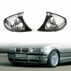 Crystal Clear Euro Corner Lights w/ Silver Trim for 02-05 BMW E46 3-Series 4DR W