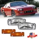 For Chevy Camaro 85-92 Clear Bumper Turn Signal Light & Amber Side Marker Lights