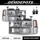 Chrome Headlight For 1994-1998 Chevy Silverado C10 C/K 1500 2500 3500 8pcs 94-98