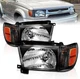 1996-1998 Black Glass Headlight + Corner Light Pair For Toyota 4Runner w/ Bulb