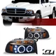 For 1997-2004 Dakota/Durango Blk LED Halo Projector Headlights Lamp Signal Amber For 1997-2004 Dakota/Durango Blk LED Halo Projector Headlights Lamp Signal Amber
