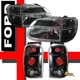98-01 Ford Explorer Black Headlights Corner Signal Parking + Tail Lights Set