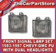 Front Park Lamps Turn Signal Lights for 83-87 Chevy PU Pickup TRUCK Dual HL SET