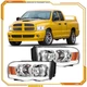 For 2002-2005 Dodge Ram 1500 LED DRL Headlights Assembly Chrome Housing Pair
