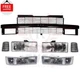 New Front Grille Headlights Corner Parking Lights Fits 1995-2005 Chevrolet Astro