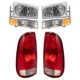 Headlights fit 99-04 Ford Super Duty Pickup Set w/ Tail Lights Park Signal Lamps