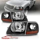 For 97-03/02 Ford F150/ Expedition Lightning Style Black Headlight + Corner Pair