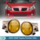 03-08 Fog Lights for Toyota Matrix Pontiac Vibe Yellow Lens Bumper Lamps Pair