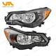 Headlight Assembly For Subaru Impreza 2012-15& Crosstrek13-16 Halogen Pair LH+RH