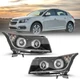 For 2011-2015 Chevy Cruze Headlights LED DRL Bar Black Projector Headlamps Pair For 2011-2015 Chevy Cruze Headlights LED DRL Bar Black Projector Headlamps Pair