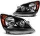 Headlights Assembly Pair For 2005-2010 Honda Odyssey 3.5L Black Housing