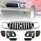 Grille Headlight Kit For 2001-2004 Toyota Tacoma Front Bumper Grill Fog Lamps
