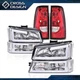 LED DRL Bumper Headlights + Tail Lights Fit For 03-07 Chevy Silverado
