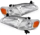 Pair Chrome Housing For 98-00 Toyota For Corolla Headlight Assembly Reflector