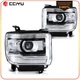 2Pcs Pair Chrome Headlights Fits 2014-2019 GMC Sierra Base 1500 2500HD 3500HD