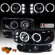 Smoke Fit 1999-2006 GMC Sierra Yukon LED Halo Projector Headlights+Bumper Lamps