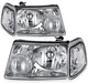 Headlamp For Ford Ranger 2001-2011 Chrome Housing Headlights Assembly Set Pair