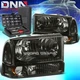FOR 1999-2004 FORD SUPER DUTY F250 F350 F450 SMOKED AMBER SIDE HEADLIGHTS+TOOLS
