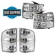 Set(4) Clear Tail lights+Headlights For 2007 2008-14 Chevy Silverado 1500 2500HD Set(4) Clear Tail lights+Headlights For 2007 2008-14 Chevy Silverado 1500 2500HD