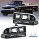 2* Black Headlights Assembly & Bumper Lights For 1998-04 Chevy S10 Pickup Blazer