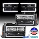 Fit 1994-1998 GMC Yukon Sierra C/K 1500 Headlights+LED Tube Corner Bumper Lamp