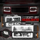 [LED DRL] For 94-00 GMC C10 C/K 1500 2500 Headlights Bumper Corner Lamps Black