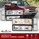 Chrome Clear Head Lights + Corner Bumper Lamp For 1994-1998 Chevy C10 C/K Pickup