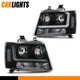 Fit For 2007-2014 Chevy Avalanche Tahoe Suburban LED DRL Headlights Clear/Black 