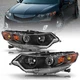 For 2009-2014 Acura TSX Black Housing Amber Corner HID Model Headlights LH+RH
