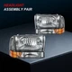 For 2000-2004 Ford Excursion Headlights Assembly Pair Smoke Lens Headlamp