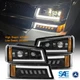 DRL LED Headlights Assembly Turning Lamps For 2003-2007 Chevy Silverado 1500