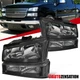 Fit 2003-2006 Chevy Silverado Avalanche Black Headlights+Signal Bumper Lamps
