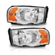 Pair Headlights For 2002-2005 Dodge Ram 1500 2500 3500 Chrome Headlamps