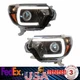 For 2012-2015 Toyota Tacoma Headlights Headlamps LED DRL Left+Right Side Black